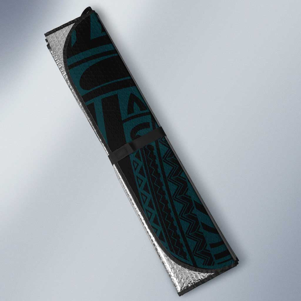 Blue Guam Latte Stone Tribal Tattoo Auto Sun Shade Hafa Adai Six 7 One - Polynesian Pride