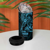 Blue Guam Latte Stone Tribal Tattoo 4 in 1 Can Cooler Tumbler Hafa Adai Six 7 One LT9 - Polynesian Pride