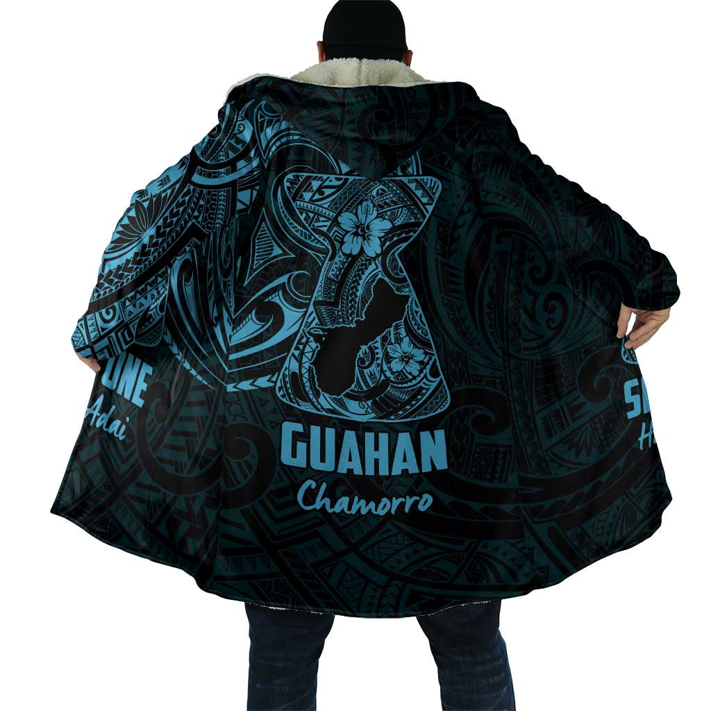 Blue Guam Latte Stone Tribal Tattoo Cloak Hafa Adai Six 7 One - Polynesian Pride