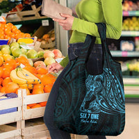 Blue Guam Latte Stone Tribal Tattoo Grocery Bag Hafa Adai Six 7 One