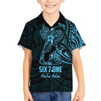 Blue Guam Latte Stone Tribal Tattoo Hawaiian Shirt Hafa Adai Six 7 One