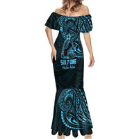 Blue Guam Latte Stone Tribal Tattoo Mermaid Dress Hafa Adai Six 7 One LT9 - Polynesian Pride