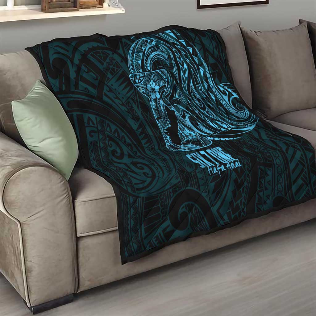 Blue Guam Latte Stone Tribal Tattoo Quilt Hafa Adai Six 7 One
