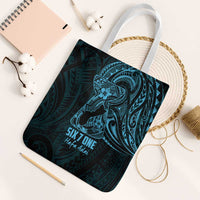 Blue Guam Latte Stone Tribal Tattoo Tote Bag Hafa Adai Six 7 One - Polynesian Pride