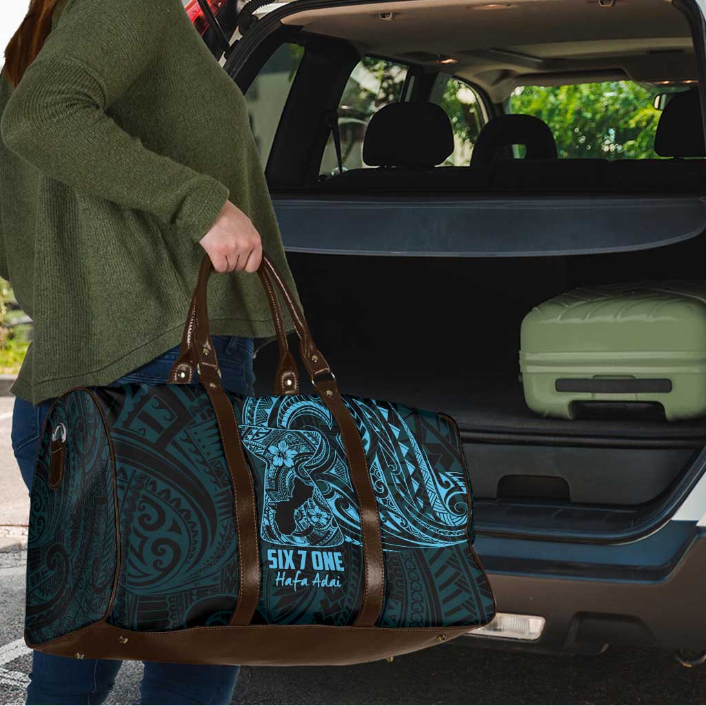 Blue Guam Latte Stone Tribal Tattoo Travel Bag Hafa Adai Six 7 One - Polynesian Pride