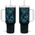 Blue Guam Latte Stone Tribal Tattoo Tumbler With Handle Hafa Adai Six 7 One