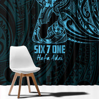 Blue Guam Latte Stone Tribal Tattoo Window Curtain Hafa Adai Six 7 One