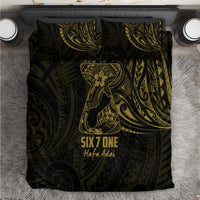 Gold Guam Latte Stone Tribal Tattoo Bedding Set Hafa Adai Six 7 One