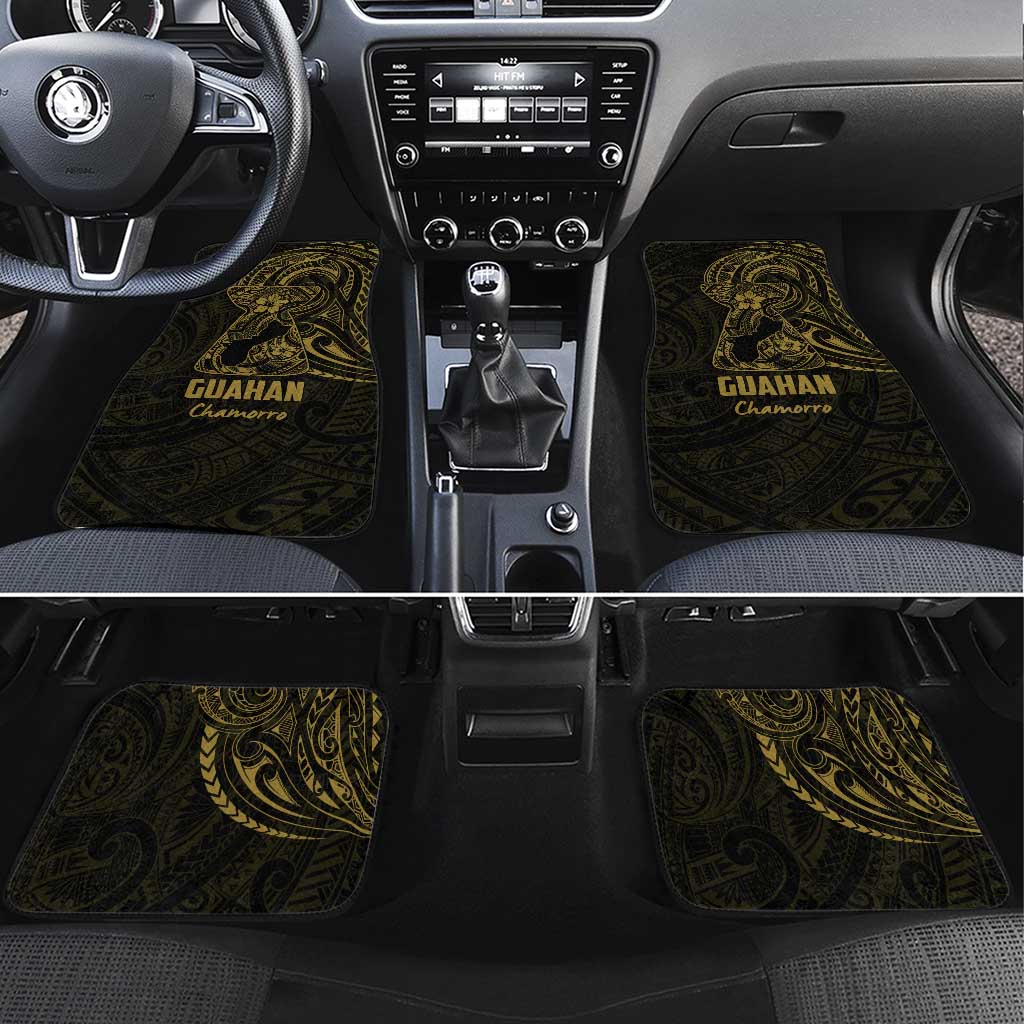 Gold Guam Latte Stone Tribal Tattoo Car Mats Hafa Adai Six 7 One LT9 Set 4pcs Gold - Polynesian Pride