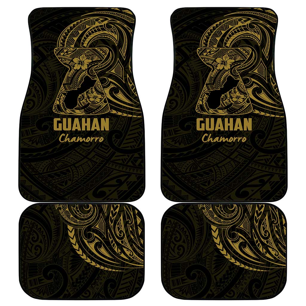 Gold Guam Latte Stone Tribal Tattoo Car Mats Hafa Adai Six 7 One LT9 - Polynesian Pride