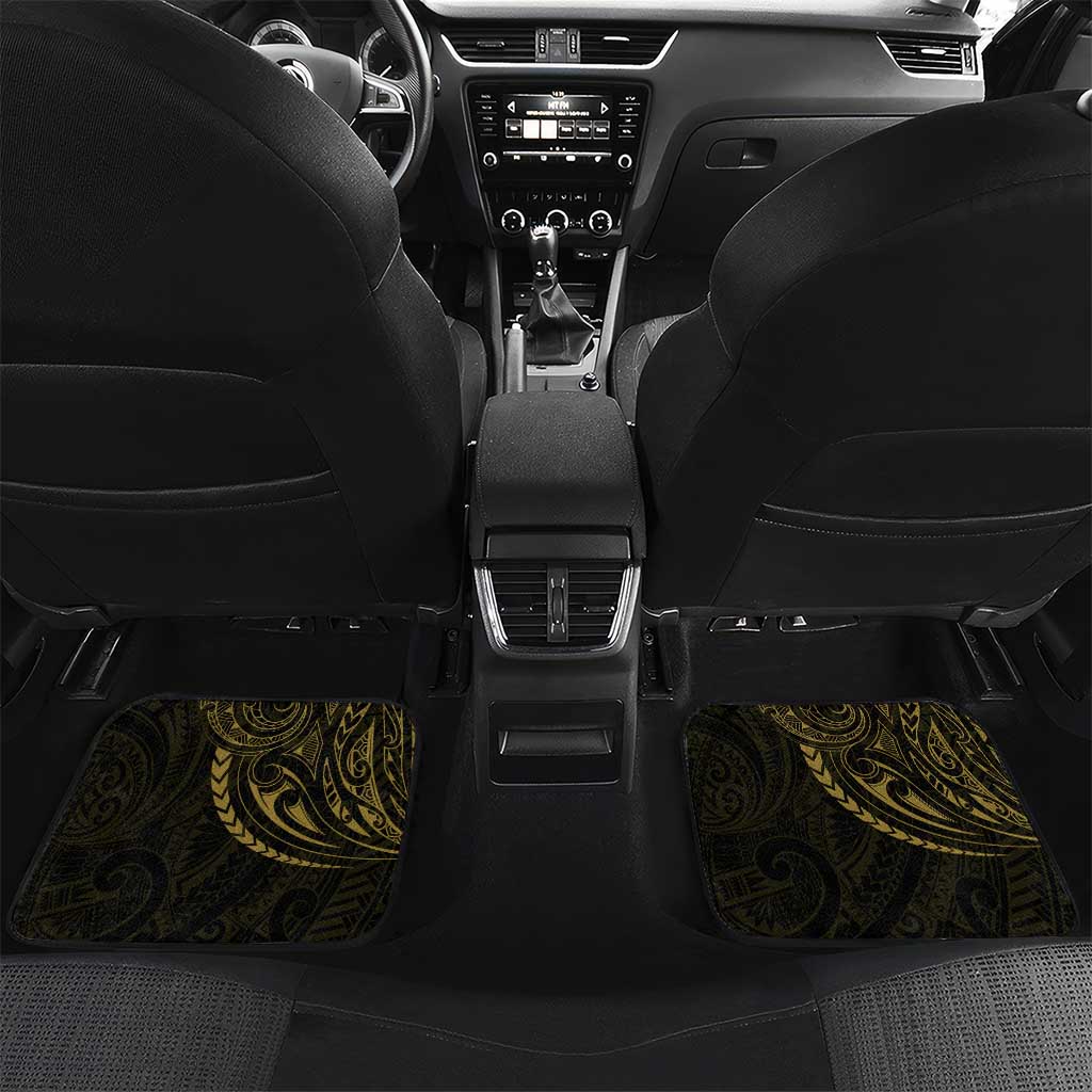 Gold Guam Latte Stone Tribal Tattoo Car Mats Hafa Adai Six 7 One LT9 Set 2pcs - Back Gold - Polynesian Pride