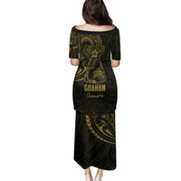 Gold Guam Latte Stone Tribal Tattoo Family Matching Puletasi and Hawaiian Shirt Hafa Adai Six 7 One LT9 - Polynesian Pride