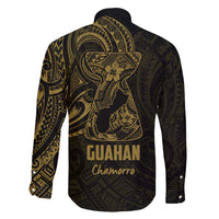 Gold Guam Latte Stone Tribal Tattoo Family Matching Summer Maxi Dress and Hawaiian Shirt Hafa Adai Six 7 One LT9 - Polynesian Pride