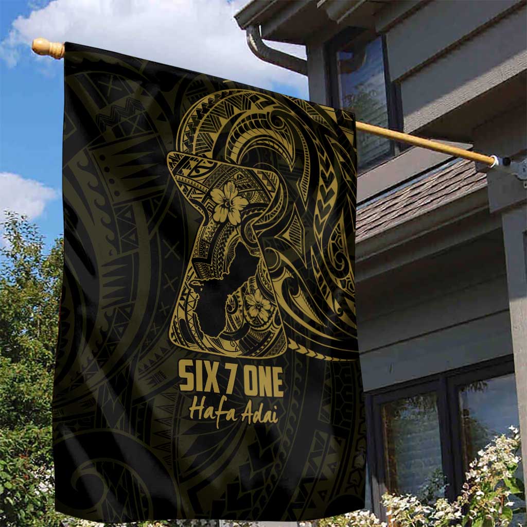 Gold Guam Latte Stone Tribal Tattoo Garden Flag Hafa Adai Six 7 One