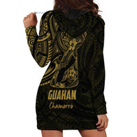 Gold Guam Latte Stone Tribal Tattoo Hoodie Dress Hafa Adai Six 7 One LT9 - Polynesian Pride