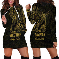 Gold Guam Latte Stone Tribal Tattoo Hoodie Dress Hafa Adai Six 7 One LT9 - Polynesian Pride