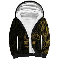 Gold Guam Latte Stone Tribal Tattoo Sherpa Hoodie Hafa Adai Six 7 One LT9 Unisex Gold - Polynesian Pride