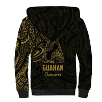 Gold Guam Latte Stone Tribal Tattoo Sherpa Hoodie Hafa Adai Six 7 One LT9 - Polynesian Pride