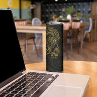 Gold Guam Latte Stone Tribal Tattoo Skinny Tumbler Hafa Adai Six 7 One LT9 - Polynesian Pride