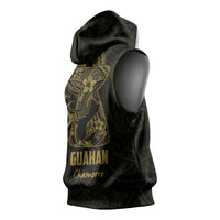 Gold Guam Latte Stone Tribal Tattoo Sleeveless Hoodie Hafa Adai Six 7 One LT9 - Polynesian Pride