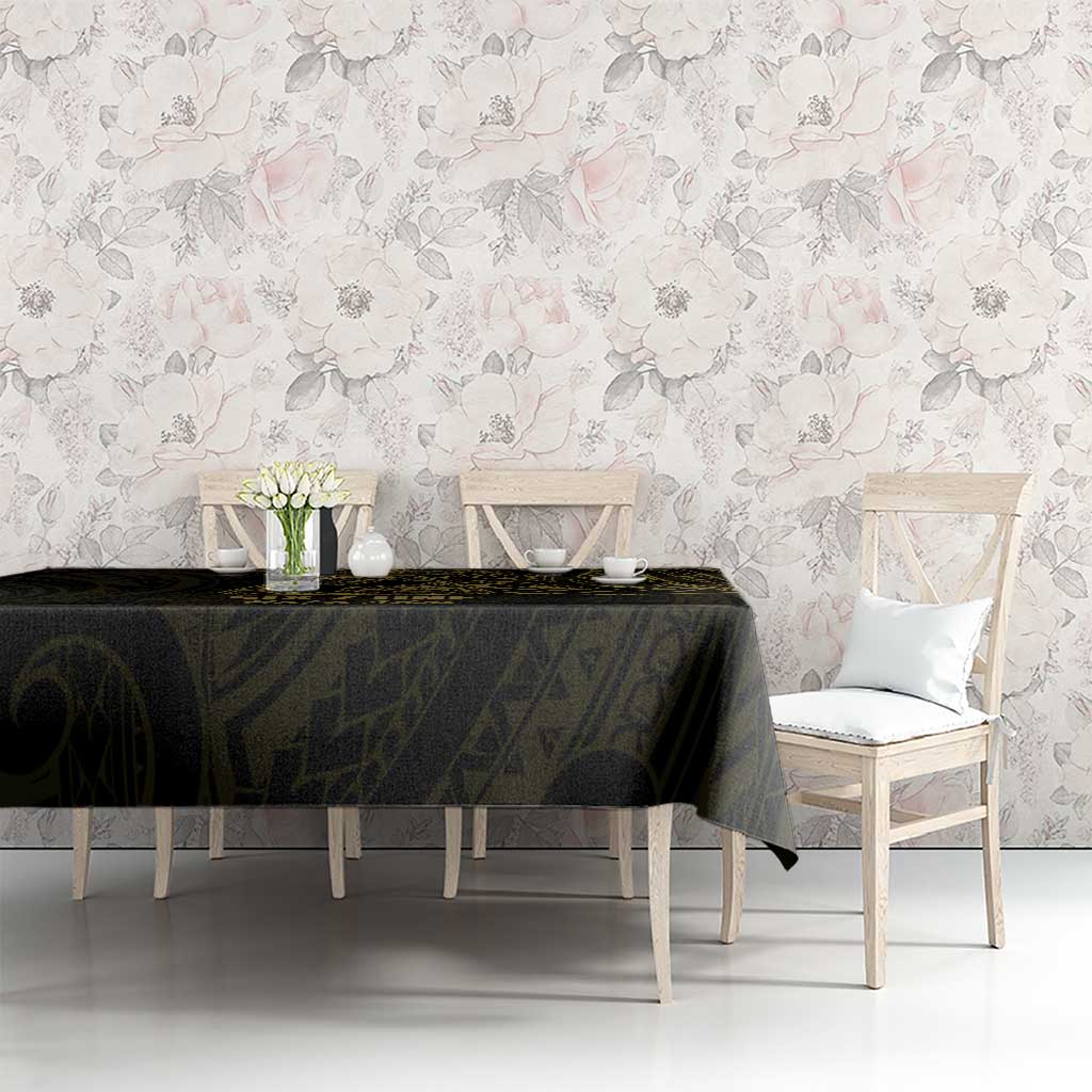 Gold Guam Latte Stone Tribal Tattoo Tablecloth Hafa Adai Six 7 One