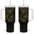 Gold Guam Latte Stone Tribal Tattoo Tumbler With Handle Hafa Adai Six 7 One