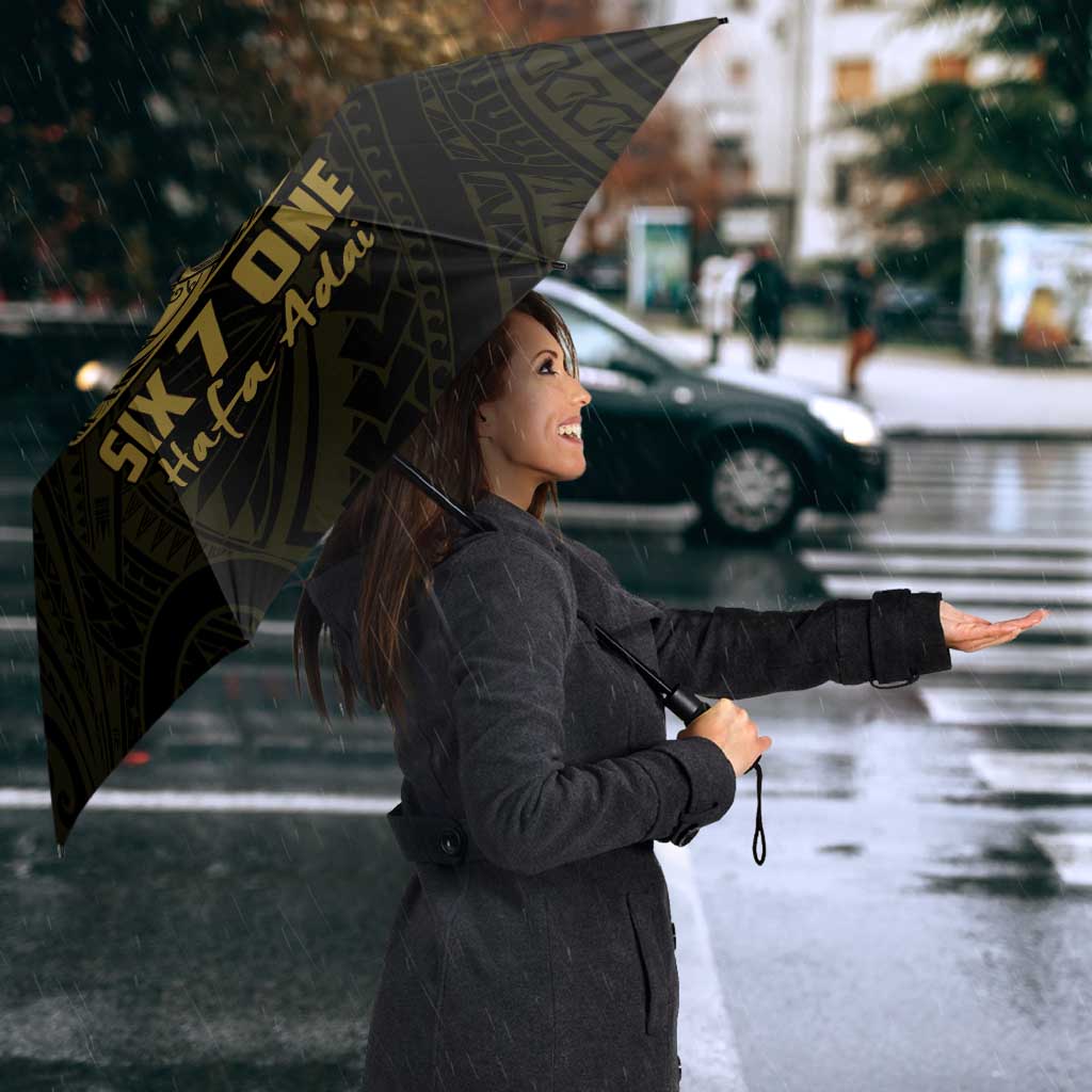 Gold Guam Latte Stone Tribal Tattoo Umbrella Hafa Adai Six 7 One - Polynesian Pride