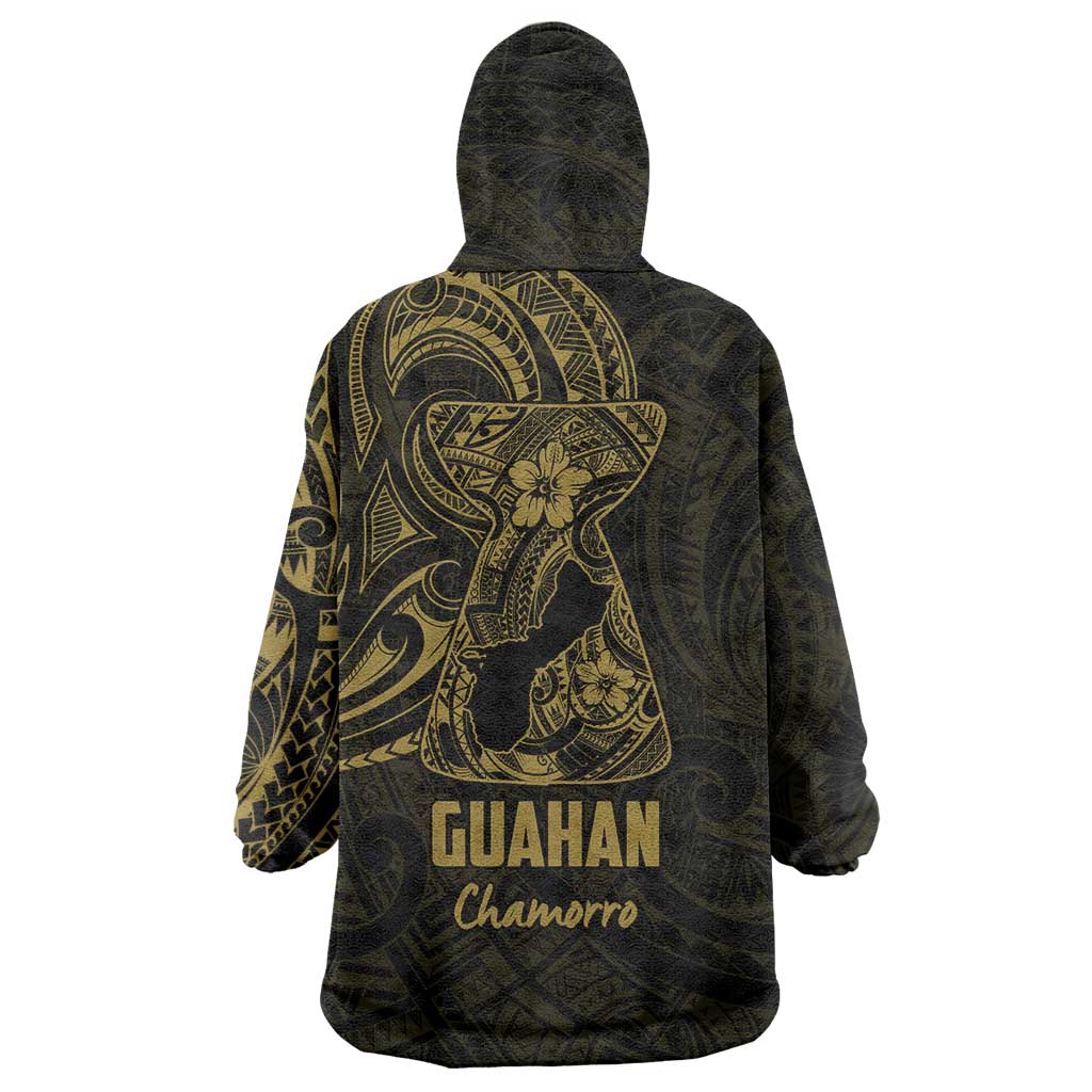 Gold Guam Latte Stone Tribal Tattoo Wearable Blanket Hoodie Hafa Adai Six 7 One LT9 - Polynesian Pride