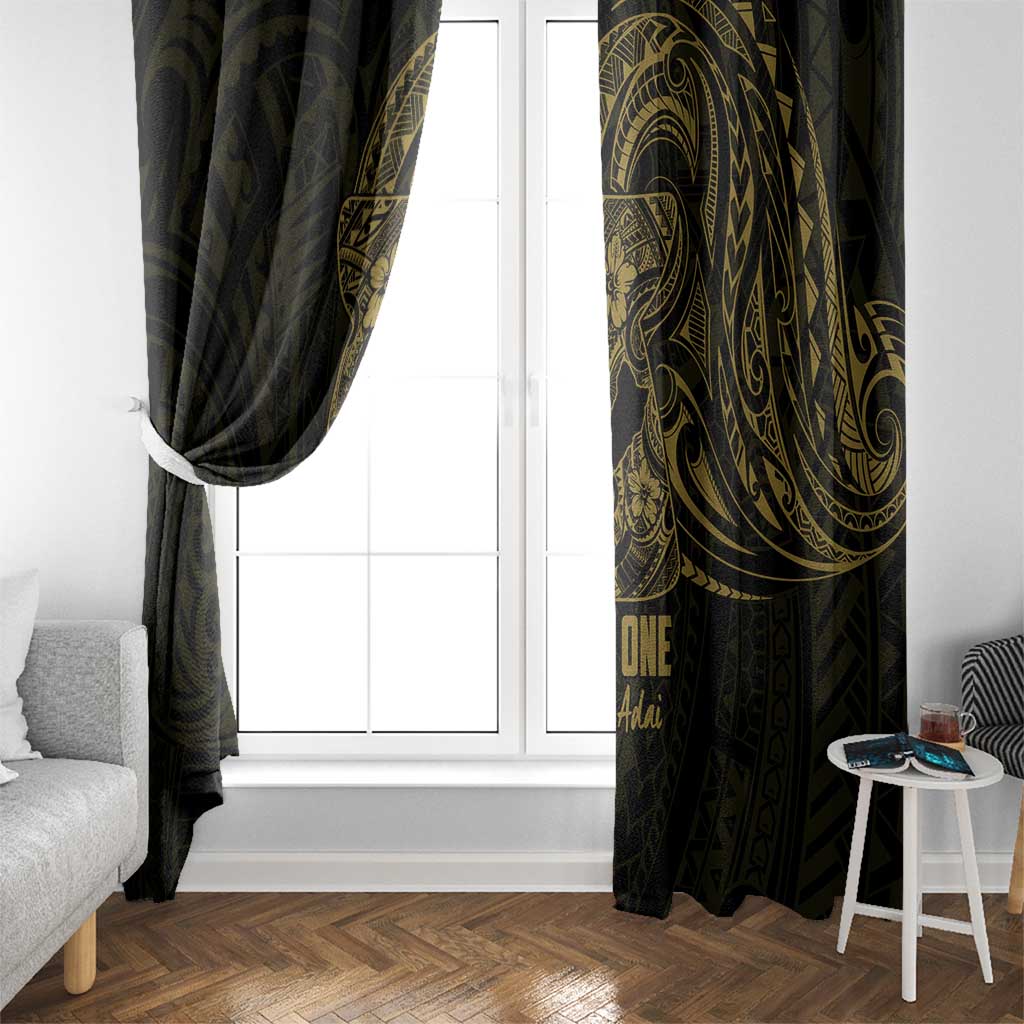 Gold Guam Latte Stone Tribal Tattoo Window Curtain Hafa Adai Six 7 One