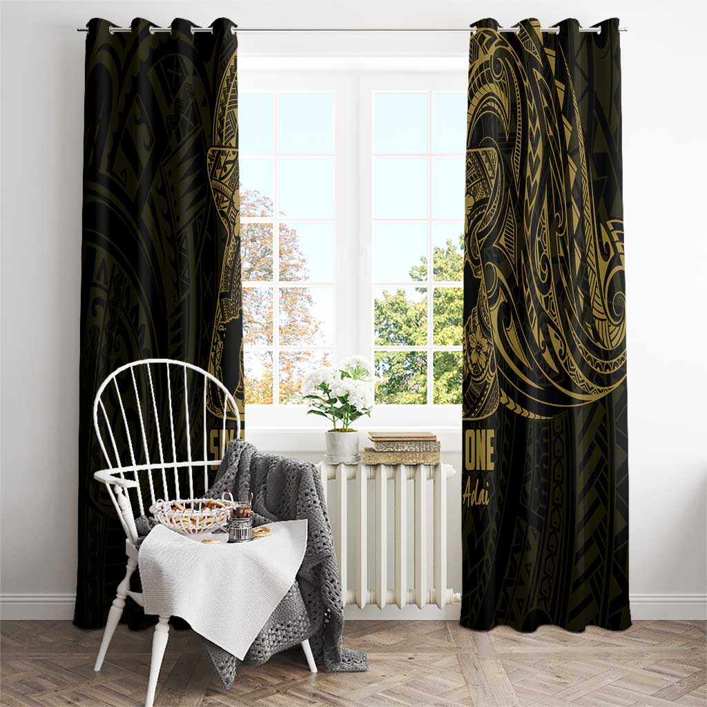 Gold Guam Latte Stone Tribal Tattoo Window Curtain Hafa Adai Six 7 One