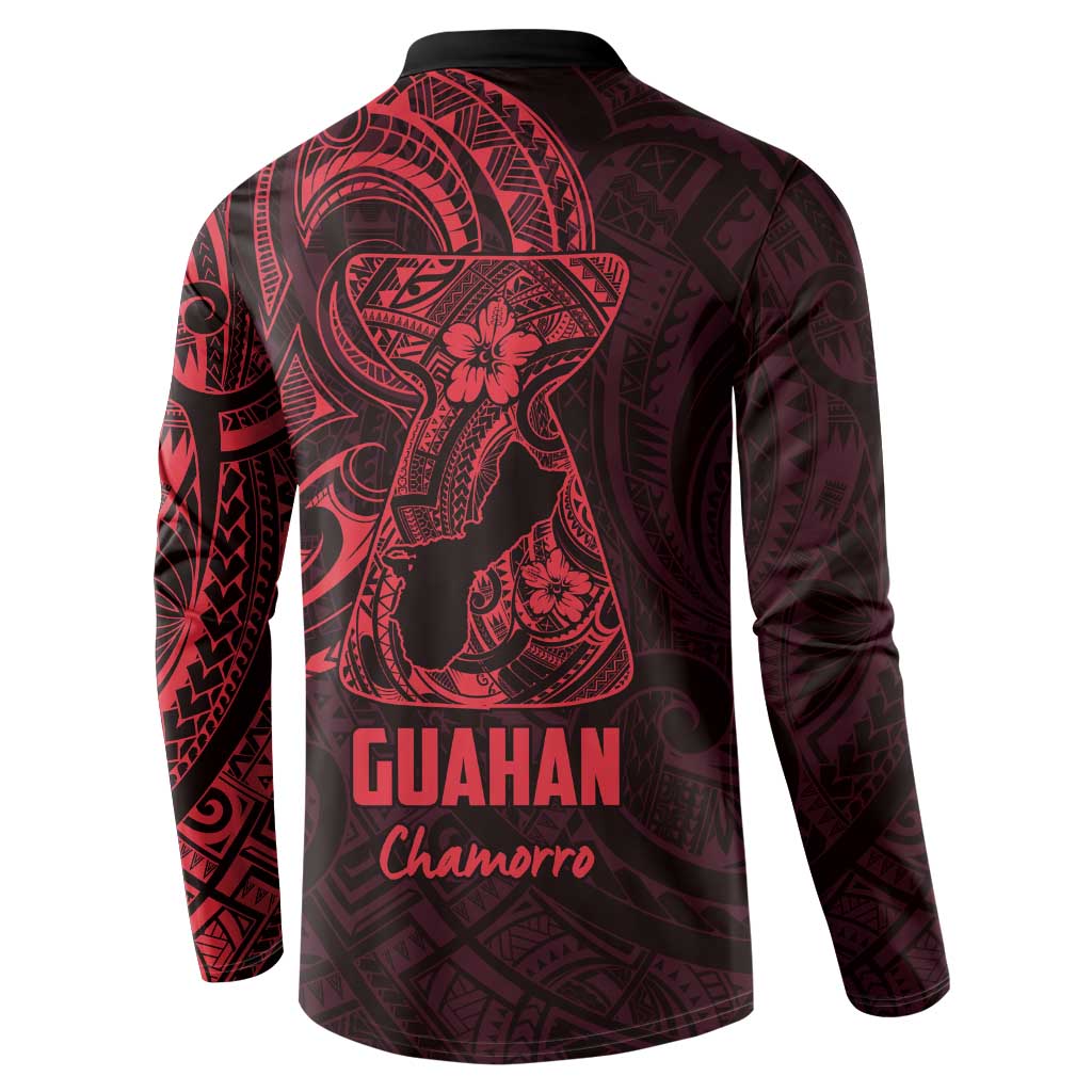 Oxblood Guam Latte Stone Tribal Tattoo Button Sweatshirt Hafa Adai Six 7 One