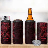 Oxblood Guam Latte Stone Tribal Tattoo 4 in 1 Can Cooler Tumbler Hafa Adai Six 7 One LT9 - Polynesian Pride