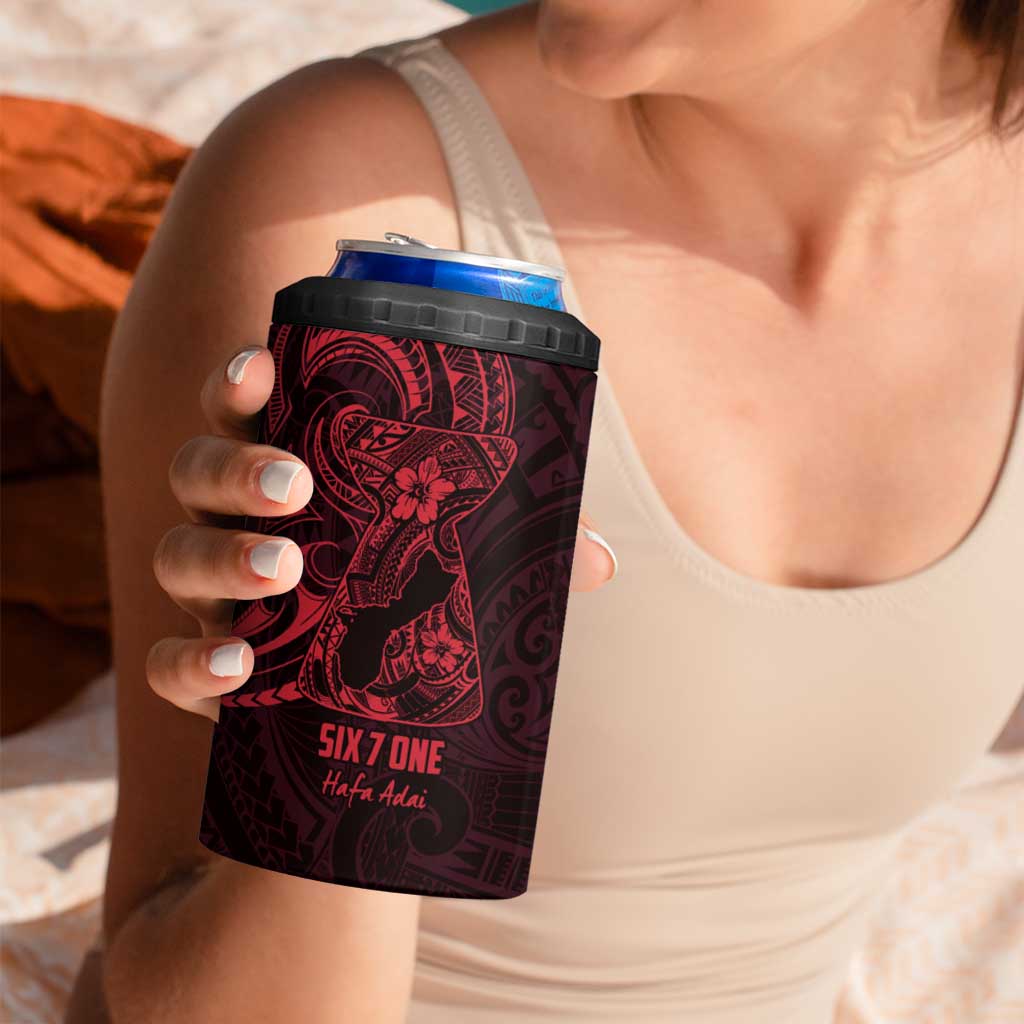 Oxblood Guam Latte Stone Tribal Tattoo 4 in 1 Can Cooler Tumbler Hafa Adai Six 7 One LT9 - Polynesian Pride