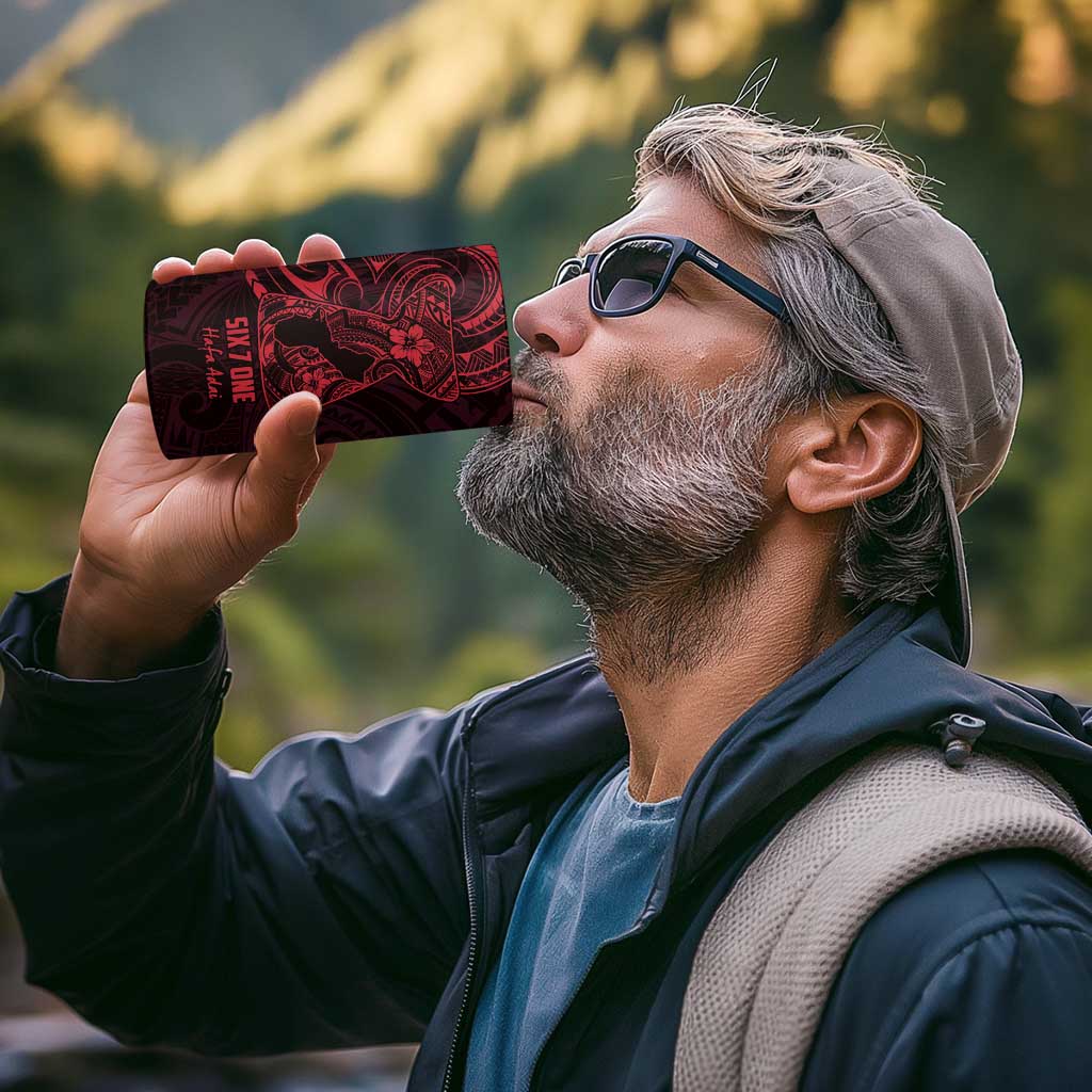 Oxblood Guam Latte Stone Tribal Tattoo 4 in 1 Can Cooler Tumbler Hafa Adai Six 7 One LT9 - Polynesian Pride