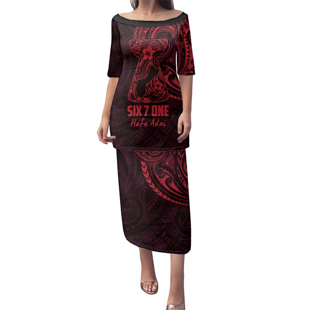 Oxblood Guam Latte Stone Tribal Tattoo Family Matching Puletasi and Hawaiian Shirt Hafa Adai Six 7 One LT9 Mom's Dress Oxblood - Polynesian Pride