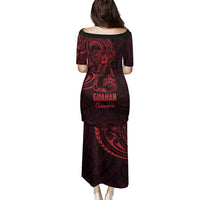 Oxblood Guam Latte Stone Tribal Tattoo Family Matching Puletasi and Hawaiian Shirt Hafa Adai Six 7 One LT9 - Polynesian Pride