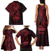 Oxblood Guam Latte Stone Tribal Tattoo Family Matching Tank Maxi Dress and Hawaiian Shirt Hafa Adai Six 7 One LT9 - Polynesian Pride
