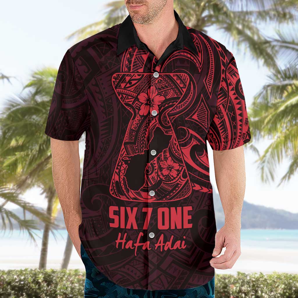 Oxblood Guam Latte Stone Tribal Tattoo Hawaiian Shirt Hafa Adai Six 7 One LT9 - Polynesian Pride