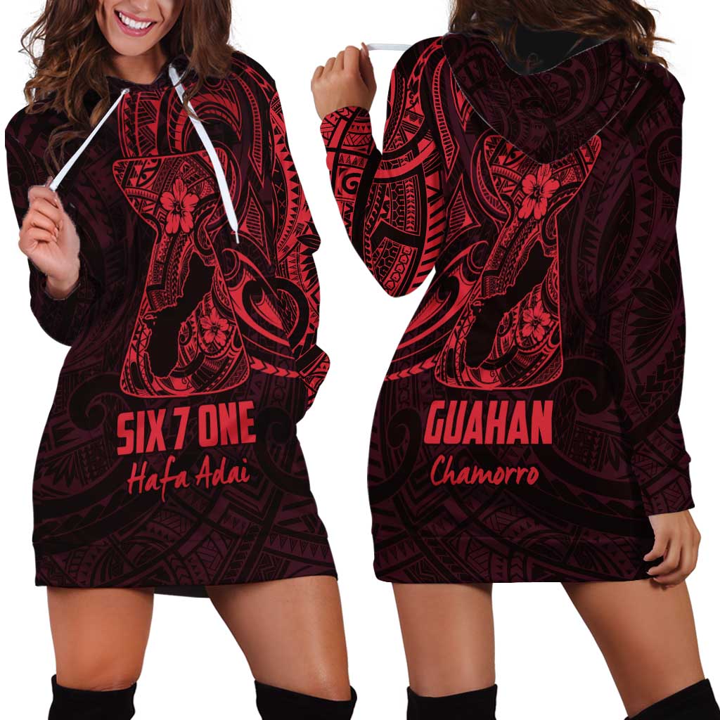 Oxblood Guam Latte Stone Tribal Tattoo Hoodie Dress Hafa Adai Six 7 One LT9 - Polynesian Pride