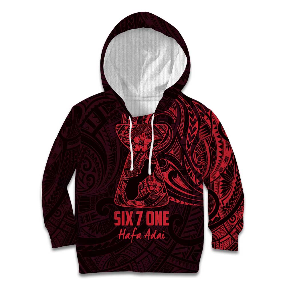 Oxblood Guam Latte Stone Tribal Tattoo Kid Hoodie Hafa Adai Six 7 One LT9 Hoodie Oxblood - Polynesian Pride