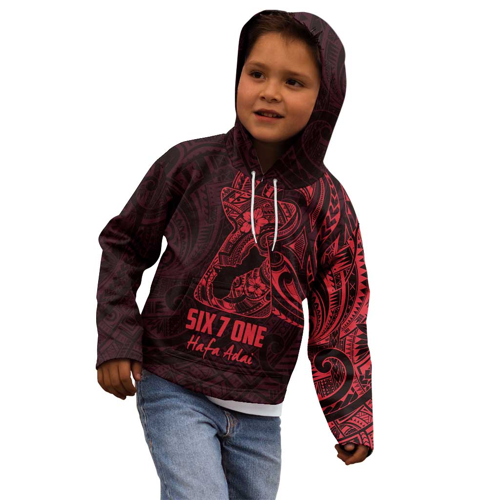 Oxblood Guam Latte Stone Tribal Tattoo Kid Hoodie Hafa Adai Six 7 One LT9 - Polynesian Pride