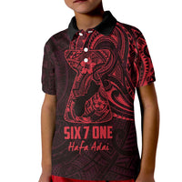 Oxblood Guam Latte Stone Tribal Tattoo Kid Polo Shirt Hafa Adai Six 7 One LT9 Kid Oxblood - Polynesian Pride