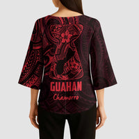Oxblood Guam Latte Stone Tribal Tattoo Kimono Sleeve Blouse Hafa Adai Six 7 One - Polynesian Pride