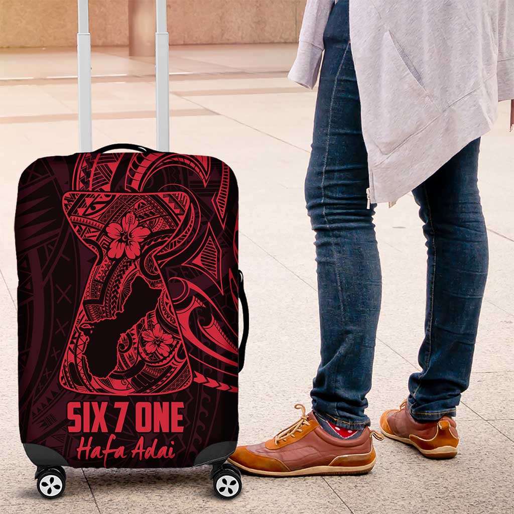 Oxblood Guam Latte Stone Tribal Tattoo Luggage Cover Hafa Adai Six 7 One LT9 Oxblood - Polynesian Pride