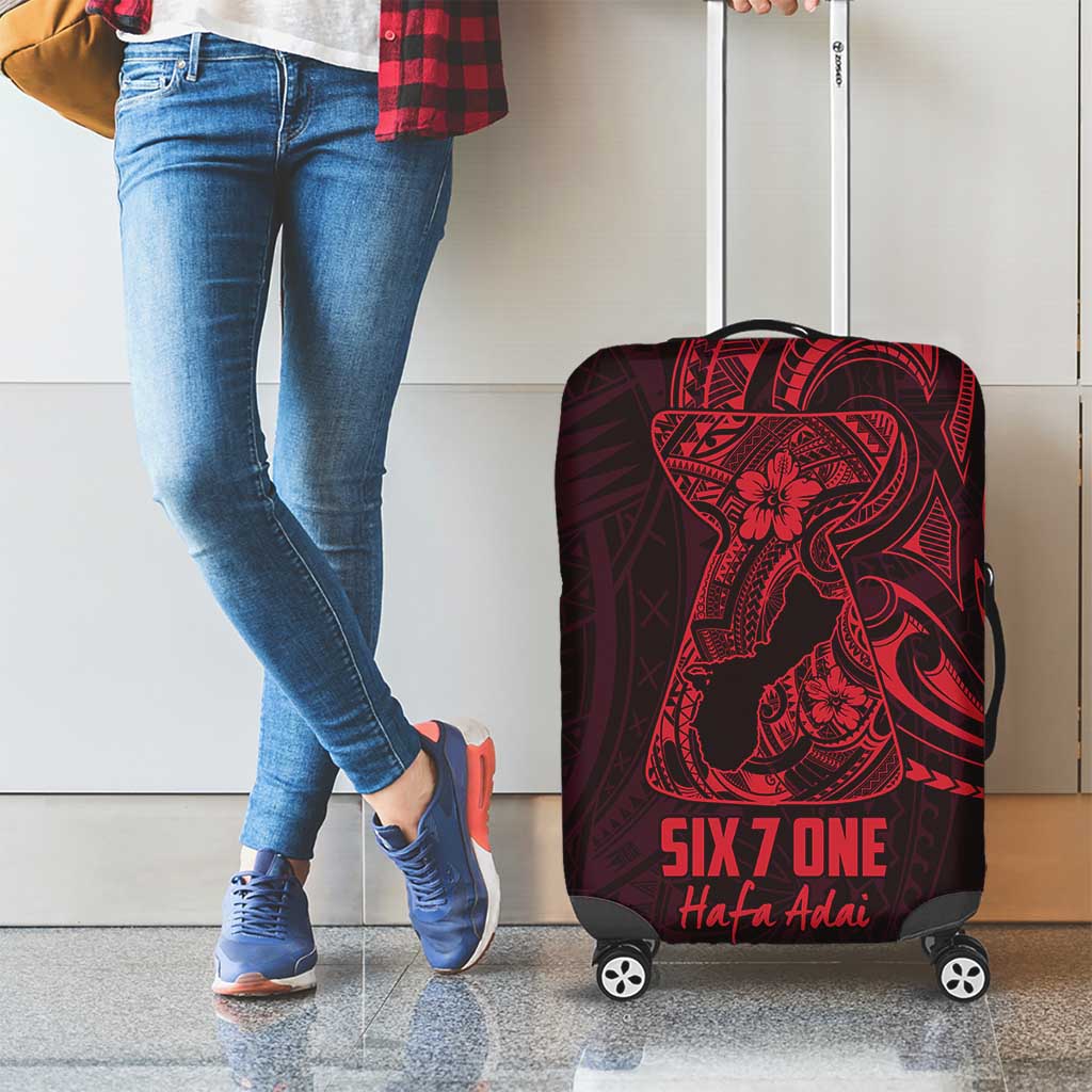 Oxblood Guam Latte Stone Tribal Tattoo Luggage Cover Hafa Adai Six 7 One LT9 - Polynesian Pride