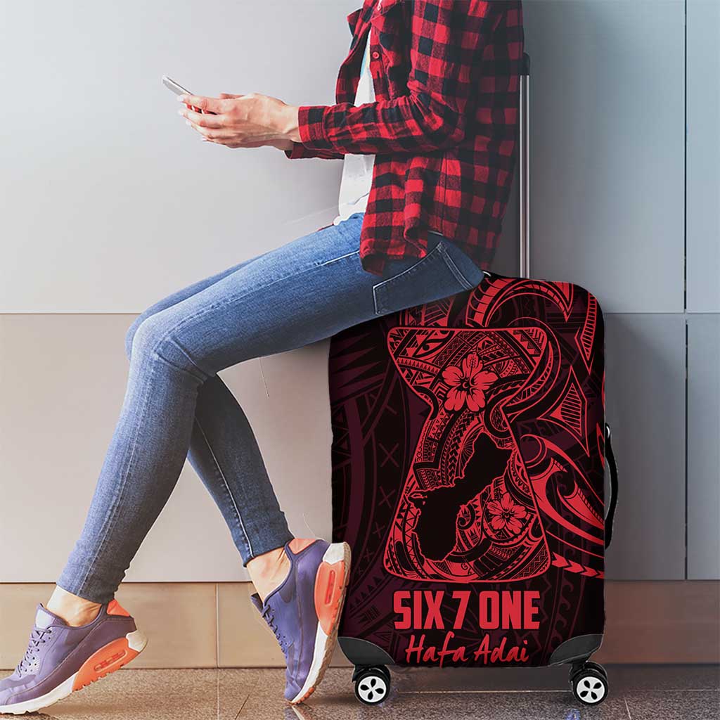 Oxblood Guam Latte Stone Tribal Tattoo Luggage Cover Hafa Adai Six 7 One LT9 - Polynesian Pride