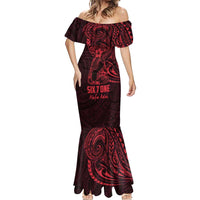 Oxblood Guam Latte Stone Tribal Tattoo Mermaid Dress Hafa Adai Six 7 One LT9 - Polynesian Pride