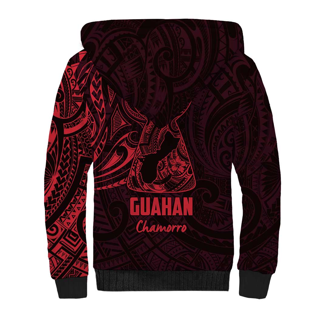 Oxblood Guam Latte Stone Tribal Tattoo Sherpa Hoodie Hafa Adai Six 7 One LT9 - Polynesian Pride