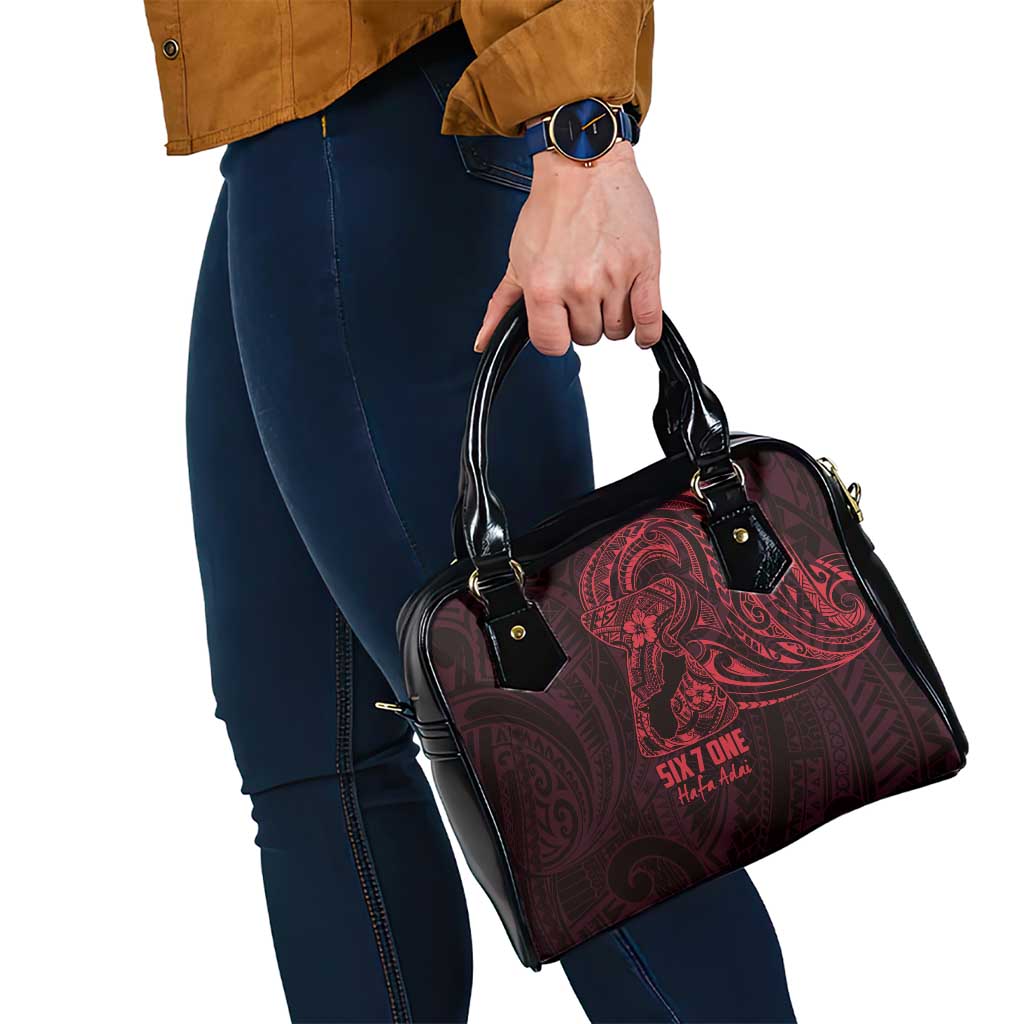Oxblood Guam Latte Stone Tribal Tattoo Shoulder Handbag Hafa Adai Six 7 One
