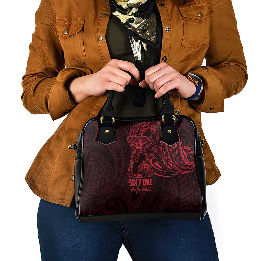 Oxblood Guam Latte Stone Tribal Tattoo Shoulder Handbag Hafa Adai Six 7 One